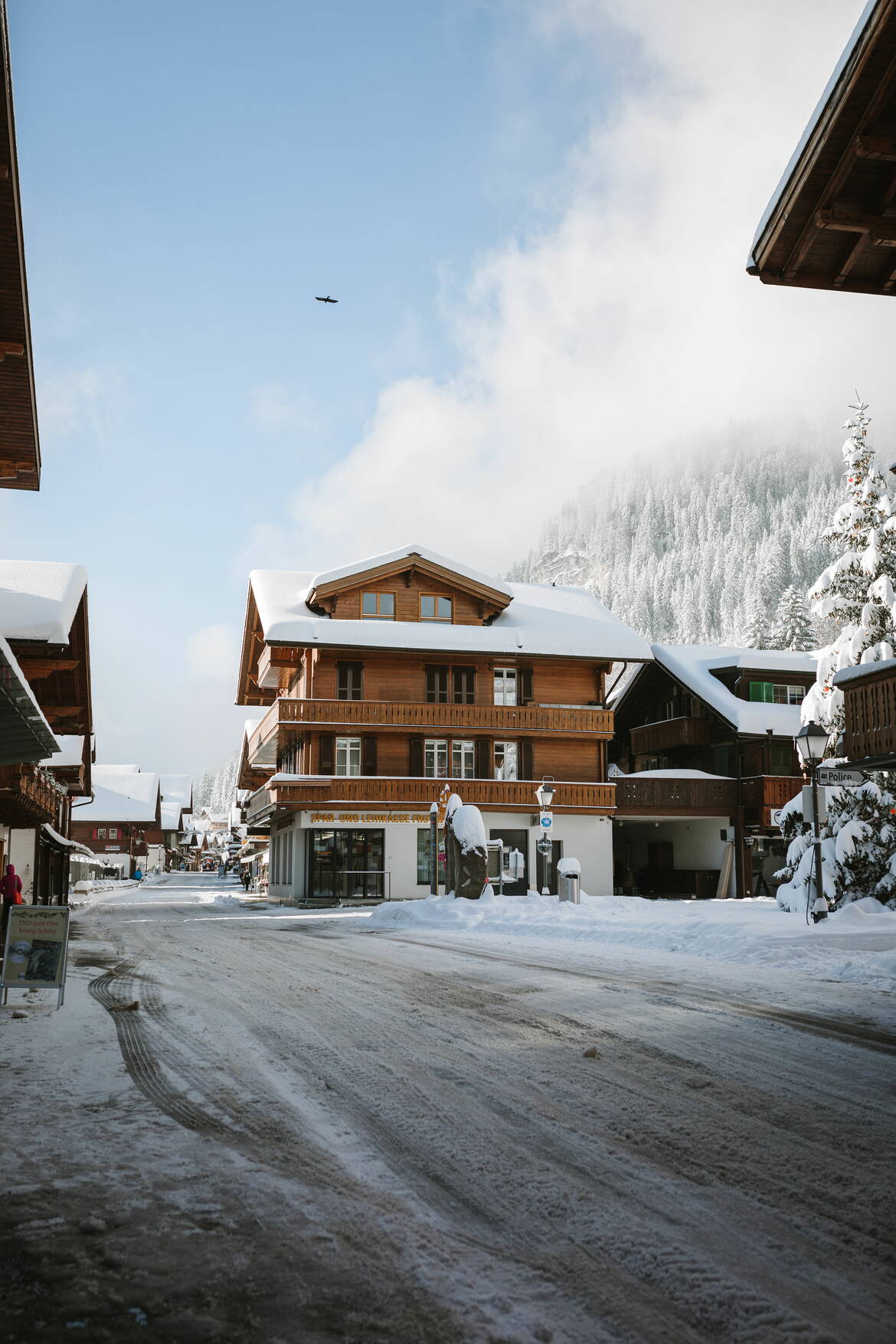 Dorfstrasse Adelboden im Winter